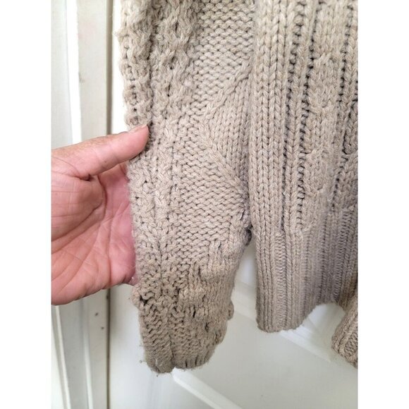 Dear John Sasha Women's Oatmeal Cable Knit Button Cardigan Sweater Size S - Picture 13 of 14